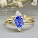 Vintage Reversible Ring - 14ct Yellow Gold Tanzanite & Diamond Double Sided Flip Ring (1.50cts)