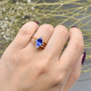 Vintage Reversible Ring - 14ct Yellow Gold Tanzanite & Diamond Double Sided Flip Ring (1.50cts)