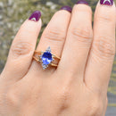 Vintage Reversible Ring - 14ct Yellow Gold Tanzanite & Diamond Double Sided Flip Ring (1.50cts)