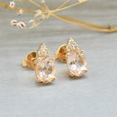 Morganite & Diamond 18ct Rose Gold Stud Earrings