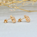 Morganite & Diamond 18ct Rose Gold Stud Earrings
