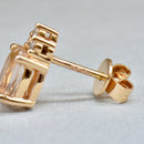 Morganite & Diamond 18ct Rose Gold Stud Earrings