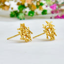 1970s Deakin & Francis Abstract/Brutalist Textured 9ct Yellow Gold Earrings