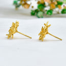 1970s Deakin & Francis Abstract/Brutalist Textured 9ct Yellow Gold Earrings