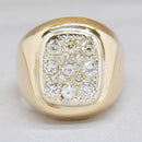 Vintage 1970s Diamond Signet Ring Men’s 9ct Yellow Gold (1 ct Diamond)
