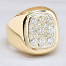 Vintage 1970s Diamond Signet Ring Men’s 9ct Yellow Gold (1 ct Diamond)