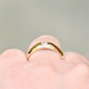 Antique 1901 Edwardian Old Mine Cut Diamond 18ct Yellow Gold Band (0.14ct)