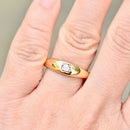Antique 1901 Edwardian Old Mine Cut Diamond 18ct Yellow Gold Band (0.14ct)