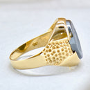 Vintage Hematite Intaglio 9ct Yellow Gold Signet Ring