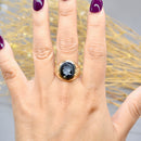 Vintage Hematite Intaglio 9ct Yellow Gold Signet Ring