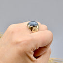 Vintage Hematite Intaglio 9ct Yellow Gold Signet Ring