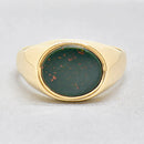 Vintage 1960s East-West Set Bloodstone 9ct Yellow Gold Signet Ring