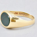 Vintage 1960s East-West Set Bloodstone 9ct Yellow Gold Signet Ring