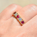 Ruby and Diamond Seven-Stone 18ct Yellow Gold Band  (0.81ct)