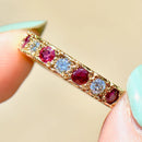 Ruby and Diamond Seven-Stone 18ct Yellow Gold Band  (0.81ct)
