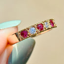 Ruby and Diamond Seven-Stone 18ct Yellow Gold Band  (0.81ct)