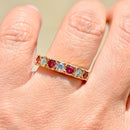 Ruby and Diamond Seven-Stone 18ct Yellow Gold Band  (0.81ct)