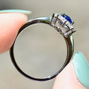 皇家蓝宝石和钻石 18ct 白金光环戒指(1.51cts)