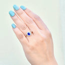 皇家蓝宝石和钻石 18ct 白金光环戒指(1.51cts)