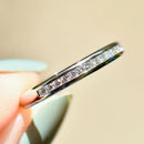 Platinum 0.22ct Diamond Channel-Set Half Eternity Stackable Band