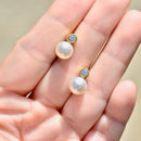 18ct Yellow Gold Pearl & Diamond Earrings