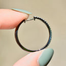 Diamond 0.44ct 9ct White Gold Medium Large Lever-Back Hoop Earrings