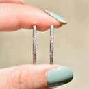 Diamond 0.44ct 9ct White Gold Medium Large Lever-Back Hoop Earrings