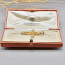 Vintage Citrine and Diamond Set Cross Pendant in 9ct Yellow Gold