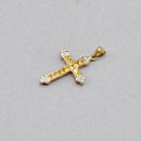 Vintage Citrine and Diamond Set Cross Pendant in 9ct Yellow Gold