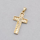 Vintage 1990s Diamond Set Cross Pendant in 9ct Yellow Gold