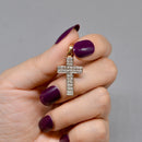 Vintage 1990s Diamond Set Cross Pendant in 9ct Yellow Gold