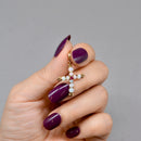 Vintage Opal and Ruby Set Cross Pendant