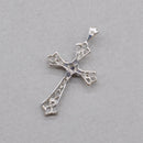 Vintage Tanzanite and Diamond Set Cross Pendant in 9ct White Gold