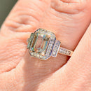 Colour-Change Turkizite (Csarite) and Diamond 9ct Yellow Gold Halo Ring (1.43cts)