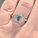 Colour-Change Turkizite (Csarite) and Diamond 9ct Yellow Gold Halo Ring (1.43cts)