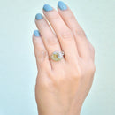 Colour-Change Turkizite (Csarite) and Diamond 9ct Yellow Gold Halo Ring (1.43cts)
