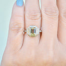 Colour-Change Turkizite (Csarite) and Diamond 9ct Yellow Gold Halo Ring (1.43cts)