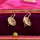 Antique Black Enamel 9ct Rose Gold Drop Earrings