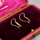 Antique Black Enamel 9ct Rose Gold Drop Earrings