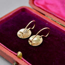 Antique Black Enamel 9ct Rose Gold Drop Earrings