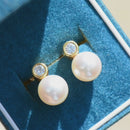 18ct Yellow Gold Pearl & Diamond Earrings