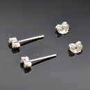 18CT White Gold Tiny Bubble Dual Double Diamond Stud Earrings