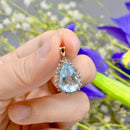 Aquamarine & Diamond 9ct Yellow Gold Pendant & Necklace Set (5.16cts)