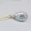 Aquamarine & Diamond 9ct Yellow Gold Pendant & Necklace Set (5.16cts)