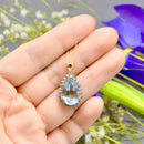 Aquamarine & Diamond 9ct Yellow Gold Pendant & Necklace Set (5.16cts)