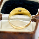 Antique 14ct Yellow Gold Gypsy-Set Old Mine Cut Diamond Signet Ring, Circa 1900