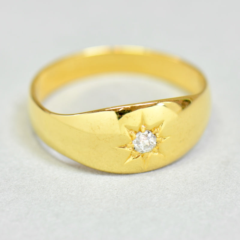 Antique Victorian 18ct Yellow Gold Old Mine Cut Diamond Band