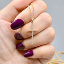 18ct Rose Gold Designer Minimalistic Diamond ANNA Cross Pendant