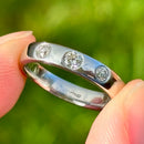 Vintage Three-stone Diamond 18ct White Gold Band