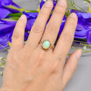 ヴィンテージ 1970年代 オーストラリア産 オパール 9カラット イエローゴールド フローラル ドレスリング